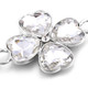 43" 4 Heart Flower Design Diamante Rhinestone Waist Chain Belts for Women Fashion Accessory - Silver